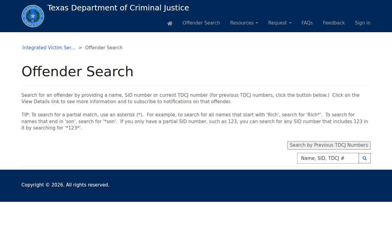 TDCJ IVSS search for Jones County arrest and Texas state custody records