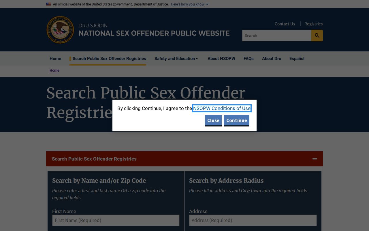 Jones County sex offender lookup through the national NSOPW search