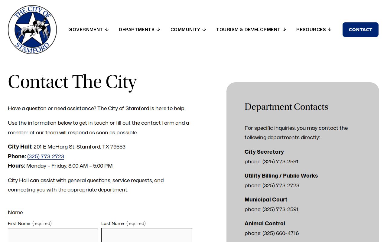 Stamford criminal records police and court contacts